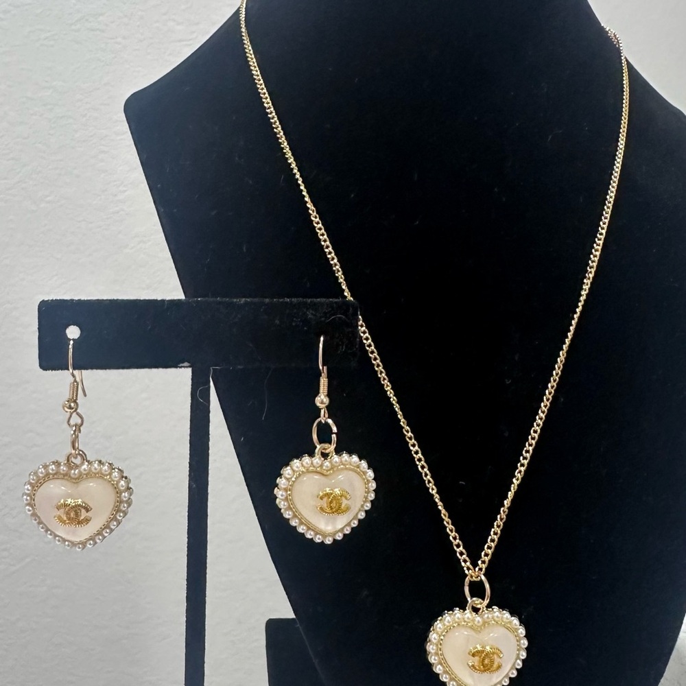 CHANEL Gold and White Medallion Necklace